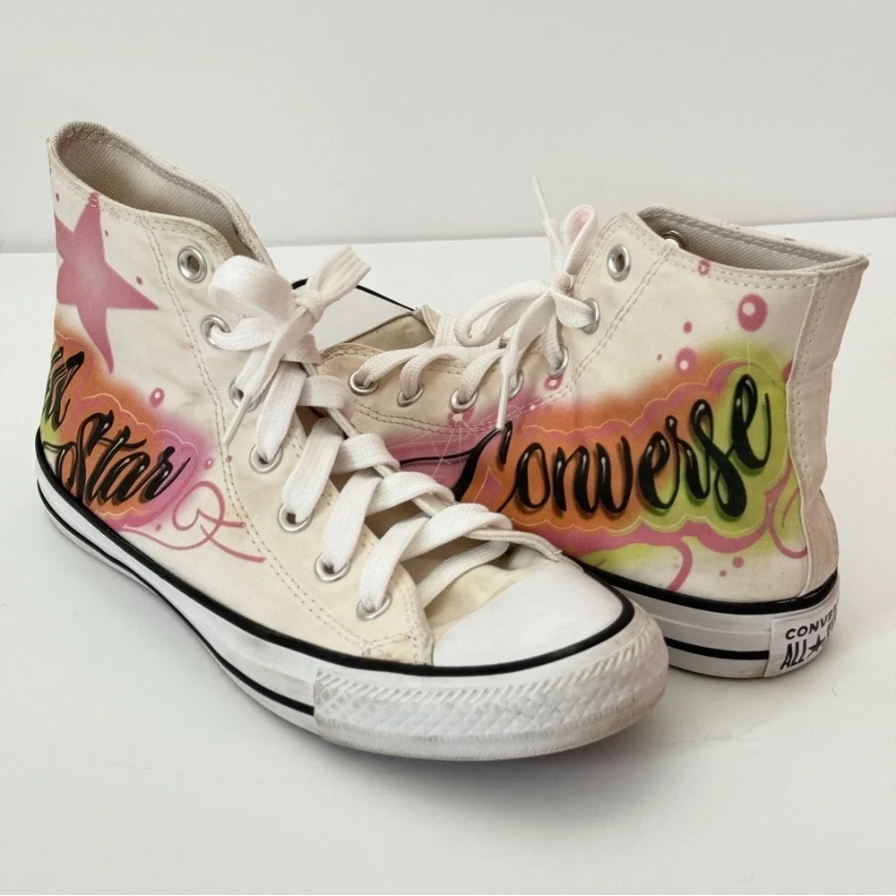 Chuck Taylor All Star Converse Airbrush Graffiti Size Women 7 | Men 5 - Picture 3 of 13